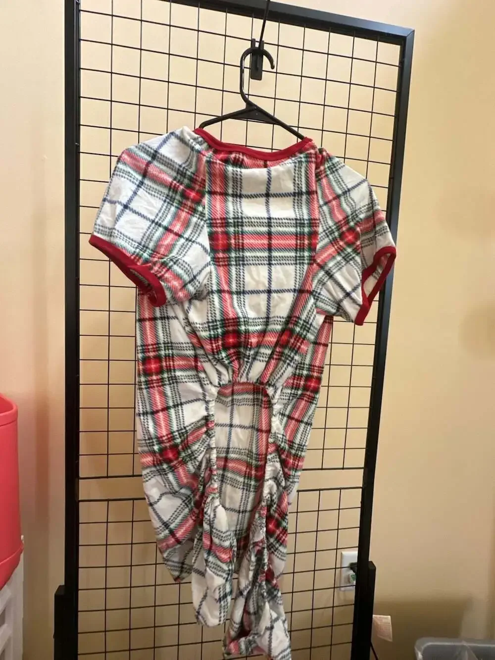 Wondershop Pet Pajama Plaid Red White Green XXL